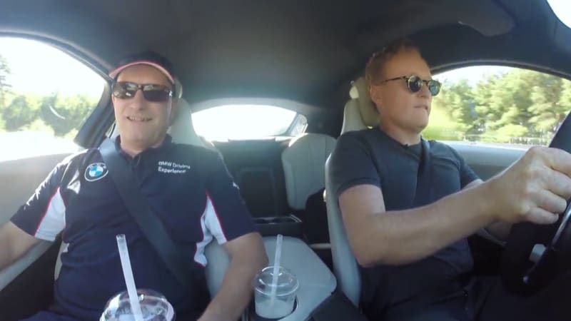 Conan O'Brien goes 140 mph in a BMW i8, and later putts around in a Trabant